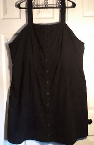 Black button down corduroy dress 4X